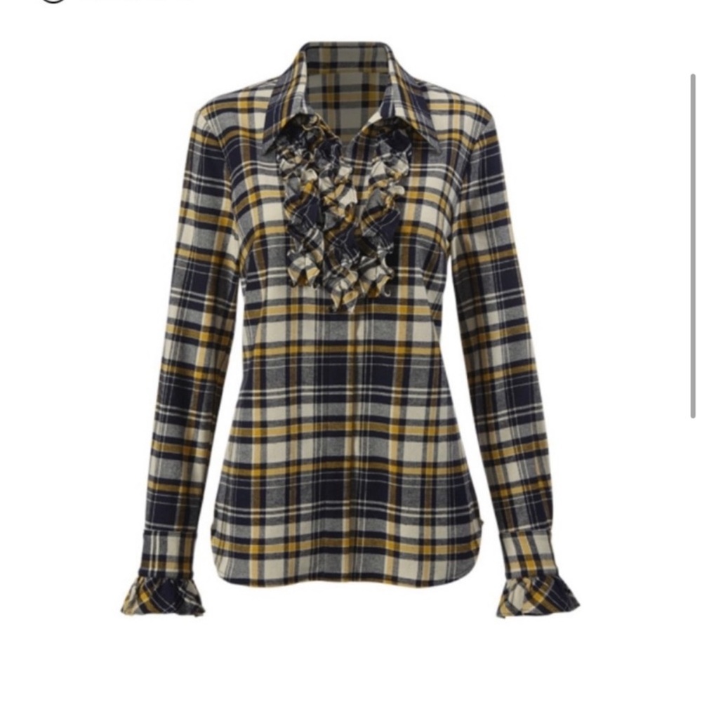 Cabi Seattle Shirt Flannel Plaid Blouse Sz L